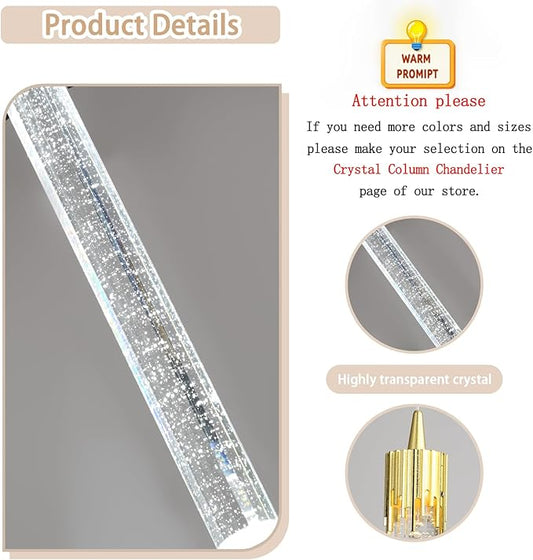 8-Light Led Chandelier, Gold Crystal Modern Led Chandelier for Dining Room, Luxury Enterway Led Dimmable Pendant Lights Fixture with Remote Control Flush Mount