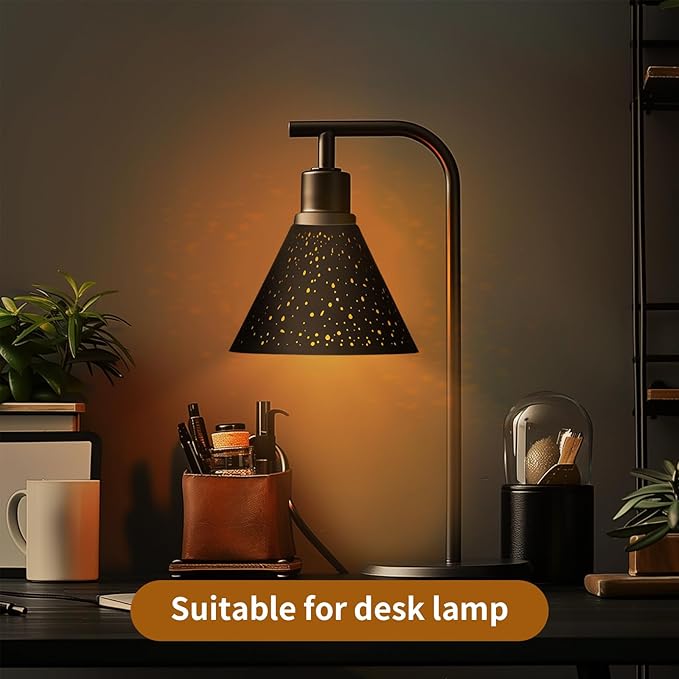 Pendant Light Shade, ALUCSET Trumpet Star Iron Lampshade Fitter 2.4 inch Height 7.4 Inch Bottom Diameter 5.7 Inch Fits Bedroom Lving Room and Bathroom for Chandelier Shades Wall Sconces Series 2 Packs