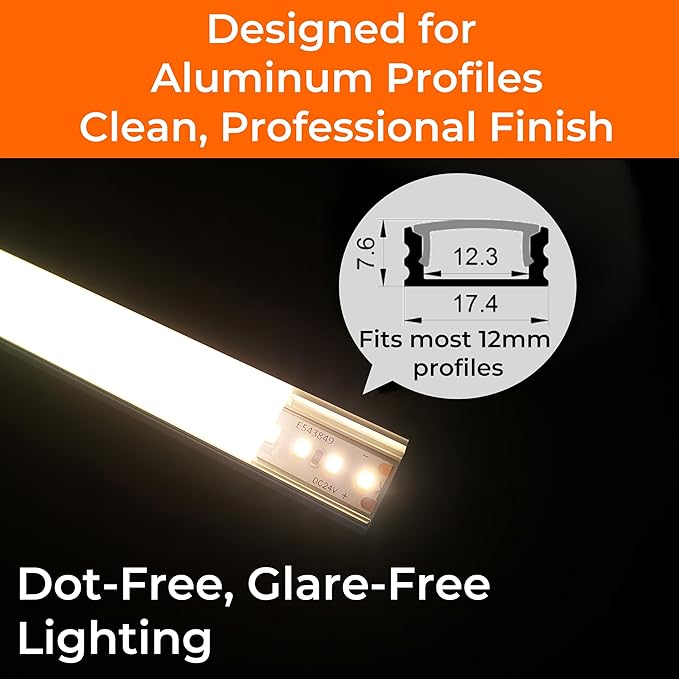 24V 2835 LED Strip Lights 2700K, 500+LM/FT, 16.4FT, UL Listed, CRI95, High Density 160LEDs/m Tape Light, Cuttable, Dimmable, VHB Equipped, for Pros, Hallways, Lounges, Stages (NO Power Supply)