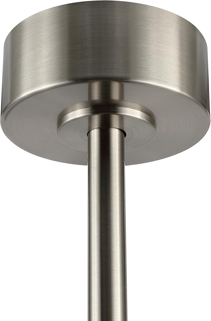 WINGBO 54 Inch DC Ceiling Fan without Lights, 5 Reversible Carved Solid Wood Blades, 6-Speed Noiseless DC Motor, Ceiling Fan No Light with Remote, Brushed Nickel Finish with Gray Blades, ETL Listed