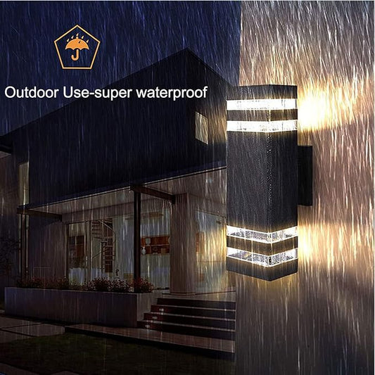 6Pack 12inch LED Square Up&Down Outdoor Wall Lights,4000K Day White 14W Outdoor Wall Light Aluminum Body Waterproof IP65 led Porch Wall Light for House Patio Garage Garden