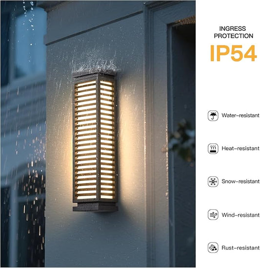 23.6" Outdoor Wall Lights, Hard Wired Front Porch Light, Waterproof Exterior Lighting Fixtures, 3000K Modern Patio Wall Light Fixture, Outdoor Sconce for House Outside Exterior Entrance Patio