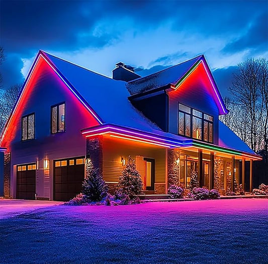 50FT RGB Neon Rope Lights with Remote,120V ETL Led Strip Lighting,Expandable Commercial Grade IP65 Waterproof Plug-in Led Rope Lights with Dimmable Power Adapter for Outdoor,Indoor Using