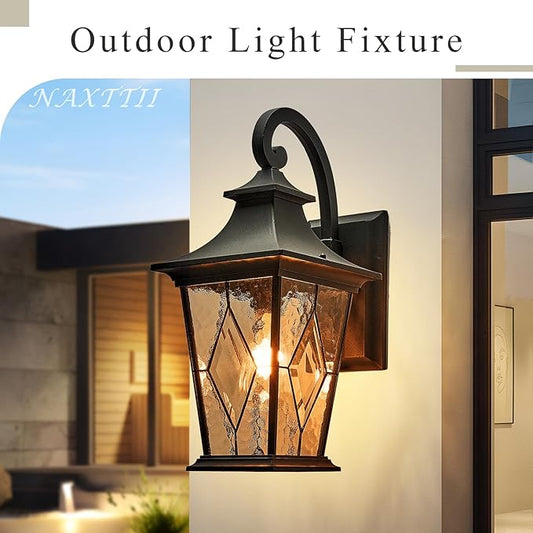 Porch Light Outdoor Modern Outside Sconce Lights in Black Finish 18 Inch Large Garage Outdoor Wall Lamp for House Garage and Entryway