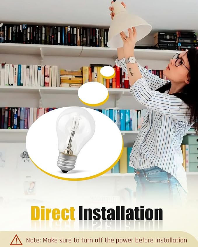 A55 E27 Halogen Lamp 220V 53W 96 * 55mm 2700K Halogen Bulb Clear Replacement Fit for Incandescent Lamp(53W),10PCS