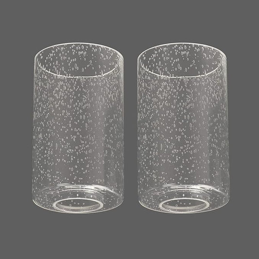 2 Pack Clear Seeded Glass Shade, Cylinder Light Fixture Replacement Globe or Cover with 1-5/8-Inch Fitter for Chandelier Wall Sconce Pendant Light, G0004