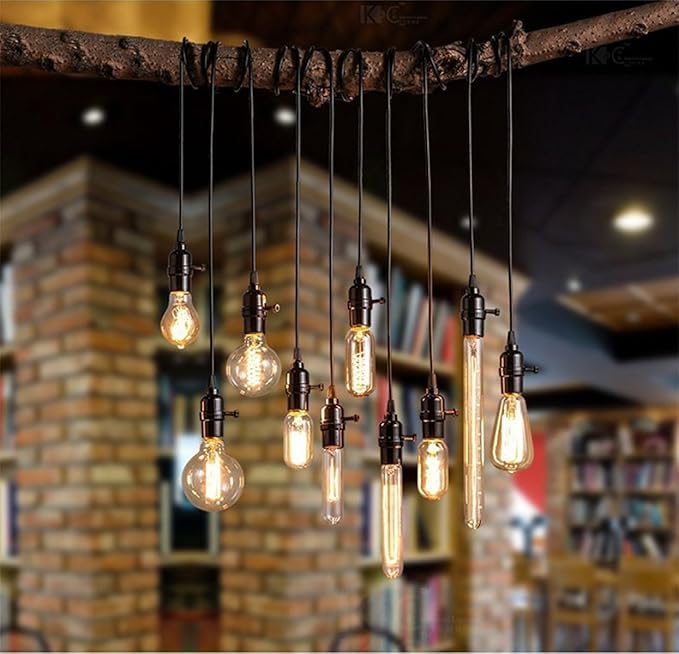 GOENDR Edison Bulb A19, Vintage Incandescent Light Bulbs - 60 Watt, Dimmable 2700K Warm Amber, E26/E27 Base, Squirrel Cage Filament - Antique Decor for Home, Table Lamp, Restaurant, 4Pack