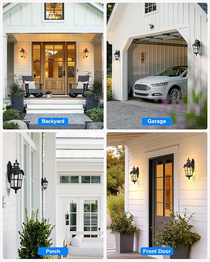 VIANIS 16.4" Outdoor Motion Sensor Light, 2 Pack Vintage ORB Porch Lights Outdoor Lantern, Dusk to Dawn Outside Light Fixtures Wall Mount, Aluminum Exterior Lighting Fixtures for House, Garden, Patio