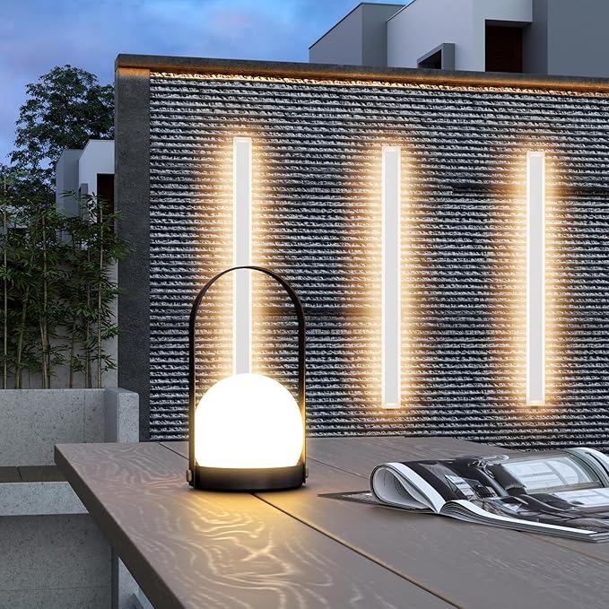 Aipsun Porch Wall Lights 59inch Long Strip Modern Outdoor Wall Light Fixture, White Wall Mount Lighting Sconce Exterior Lights Wall Sconce 3000K for House Living Room Corridor(1 Pack)