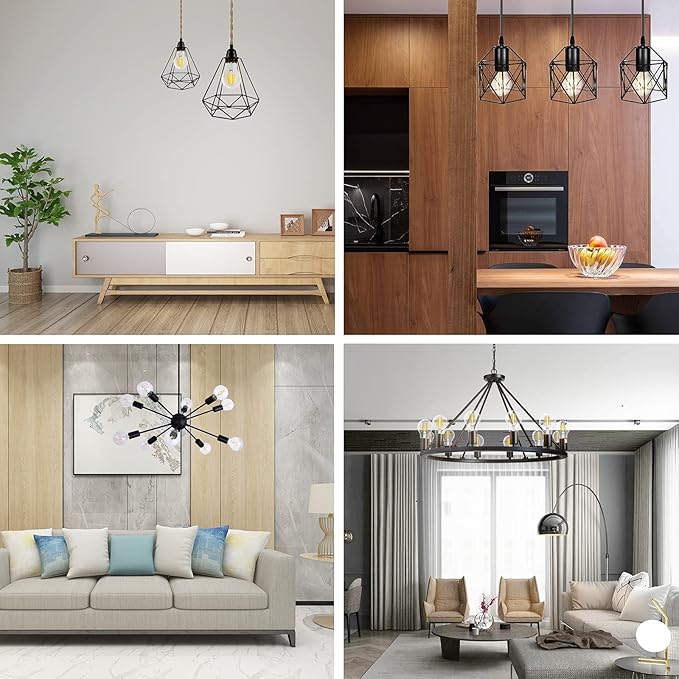 A19 E26 Base Dimmable Edison LED Bulb, 4W (40 Watt Equivalent) 3000K Soft Warm White, Vintage Clear Glass LED Filament Bulb for Home, Wall Sconce, Chandelier, 6 Pack (6W=60W 3000K Soft White)
