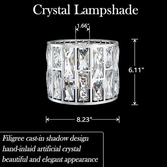 Crystal Metal Pendant Ceiling Chandelier Wall Sconce Lamp Replacement Covers Shade Fixture Brushed Nickel Finish D8.3"*H6.1"