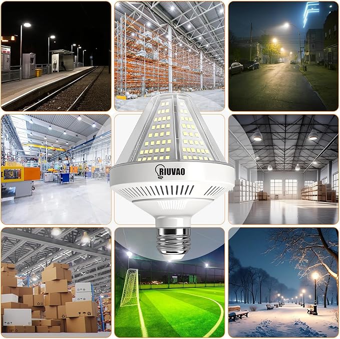 700W Equivalent Led Corn Light Bulb, 10500 Lumen e26/e39 Light Bulbs 70W 5000K Daylight White, Ind.-Grade 2-Pack Large Area Lighting for Indoor/Outdoor Garage, Warehouse, Yard, Commercial Spaces