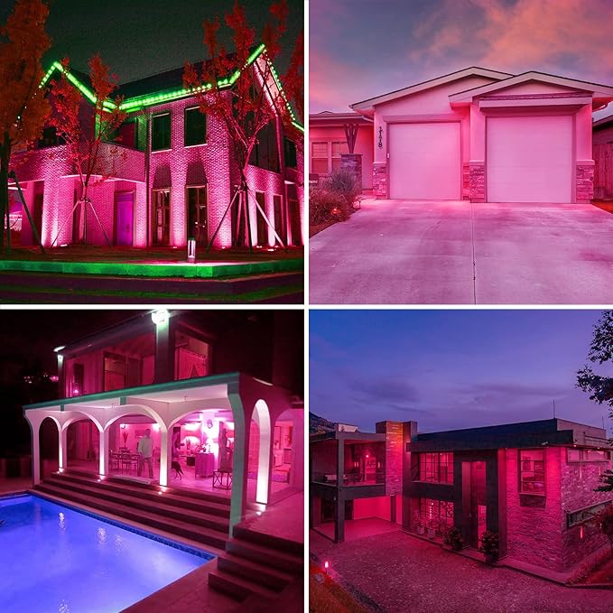 PAR38 Flood Lights Outdoor,Dimmable LED Flood Light Bulbs,20W(Equivalent to 200W),E26 Base,Outdoor Porch,Holiday Lighting,LED Flood Light Bulb for Halloween,Christmas,2 Pack Pink