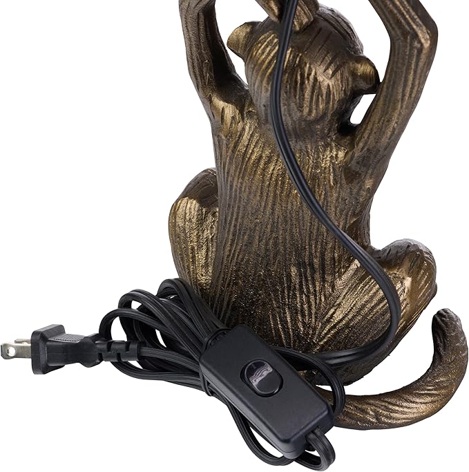 RIVER OF GOODS 17" H Emryn Gold Finish Globe Shade Monkey Table Lamp