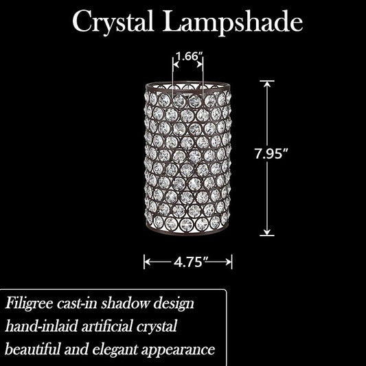 Doraimi Lighting 2 Pack Polyhedral Crystal Metal Pendant Ceiling Chandelier Wall Sconce Lamp Replacement Covers Shade Fixture Oil Rubbed Bronze Finish,1.66" Fitter Size,7.9" high*4.8" Diameter