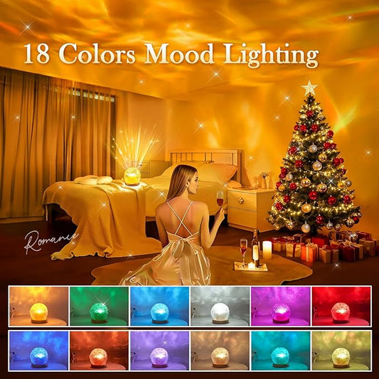Teen Girl Gifts Trendy Stuff Ocean Lamps for Bedroom,18 Colors Northern Lights Projector Mood Lighting,Dimmable Night Light Projector Lights for Bedroom,Remote Aesthetic Room Decor for Teen Girls Gift