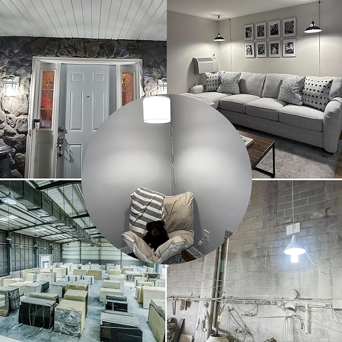 NS LED Corn Light Bulbs 9000 Lumens Super Bright (600W Equivalent), A19 60W E26 5000K Daylight, Energy Saving 90%, Non-Dimmable (1-Set)-for Home Workshop