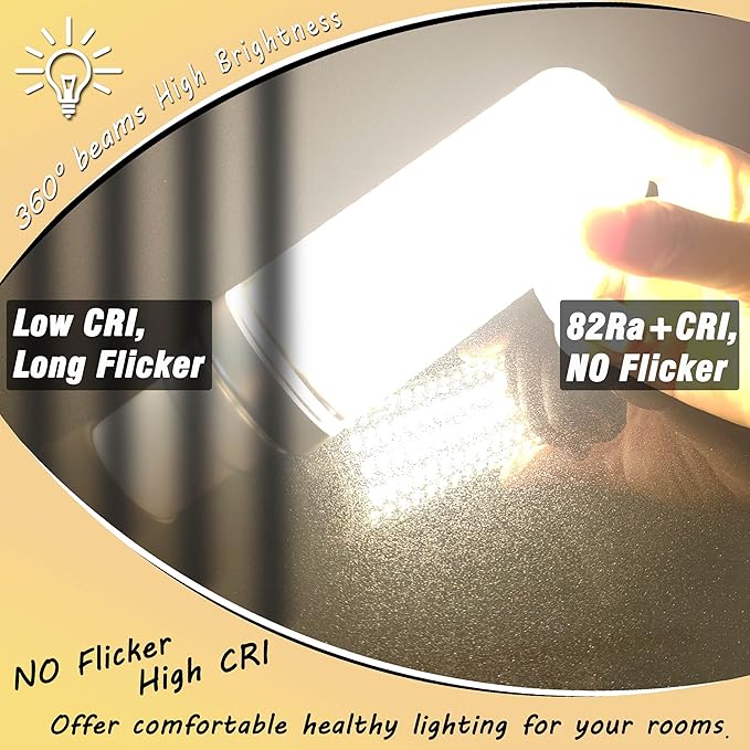 1.57 x 4.92 inch Big E26 15W LED Corn Bulbs 2000 Lumen 150 Watt Equivalent Incandescent Bulbs 4000K Natural White Candelabra Ceiling Fan LED Bulbs for Indoor Outdoor Home Garage Warehouse, 2 Pack
