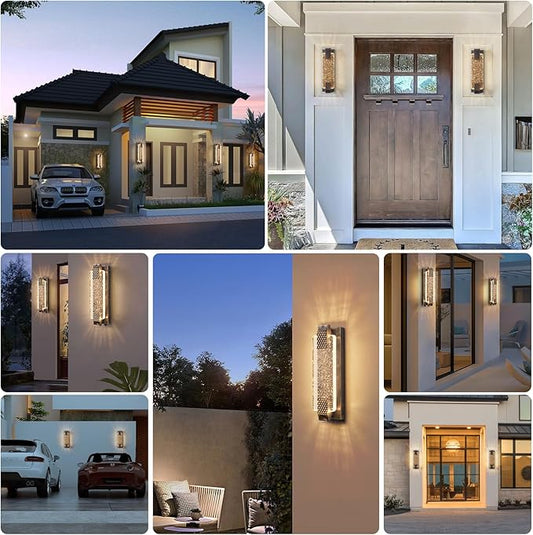 camuucci Dusk to Dawn Outdoor Light,15.7 Inches LED Porch Lights Outdoor Waterproof Modern Outside Sconce Wall Mount for Doorway Hallway Porch Patio Yard Doorway Bronze