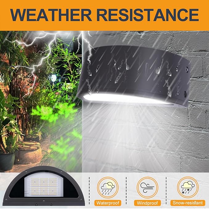 120W Up and Down LED Wall Pack Light, 3000/4000/5000K 3CCT, 60/80/100/120W Selectable, Commercial Security Lighting Outdoor LED Wall Lights for Building Parking Lot Warehouse,100-277V, ETL Listed