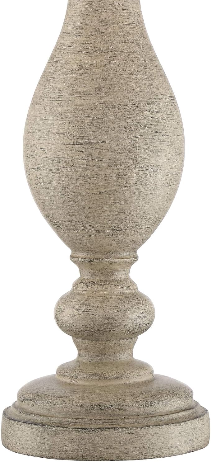 Regency Hill Serena Traditional Country Cottage Table Lamps 27 1/2" Tall Set of 2 Beige Gray Turned Vase White Softback Drum Shade for Bedroom Living Room House Bedside Nightstand Office