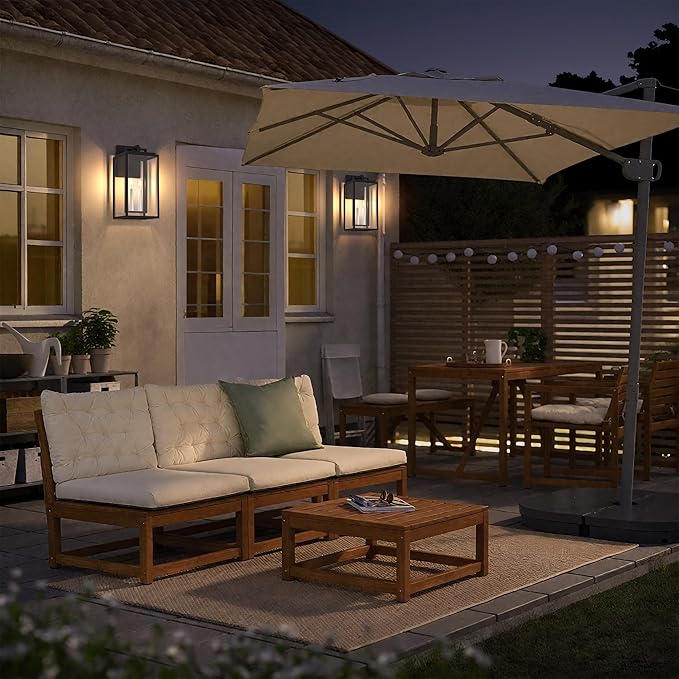 ππππ Large Outdoor Wall Lights, Modern Exterior Lighting Fixtures with White E12 Base, Wall Mount Lantern Waterproof Outside Sconce for House Porch Patio Yard Front Door
