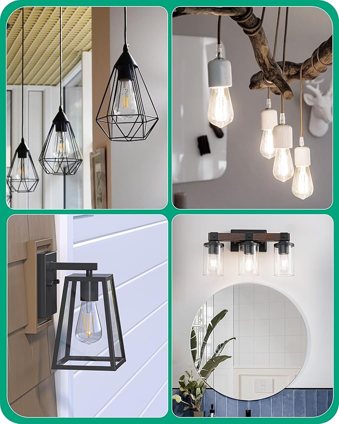 EDISHINE 6 Pack Vintage LED Edison Bulbs 8W Equivalent 60W, ST64 Dimmable Led Light Bulbs, 700LM 4000K Cool White Light E26 Base, Decorative Antique LED Filament Bulbs for Home and Commercial