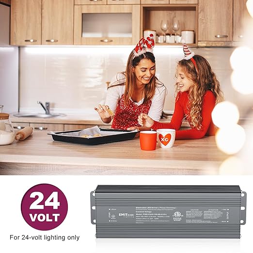 EMITEVER 150W Triac Dimmable LED Driver,Power Supply,AC 120V to DC 24V Transformer,Compatible with Lutron and Leviton Dimmers,for LED Lighting,ETL Certified