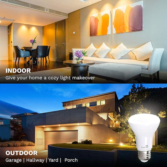 Bioluz LED 8 Pack BR20 LED Bulb 4000K Bright Cool White 6W=50W, 90 CRI, 540 Lumen, Dimmable LED Light Bulbs, Cool White Light Bulbs, Indoor/Outdoor Flood Light Bulbs, UL Listed & Title 20 Compliant