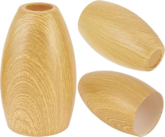 Glass Pendant Lamp Shade 4.72" Handblown Art Walnut Wood Glass Chandeliers Cover Mini Oval Light Shade Replacement Shade Only Light Fixtures for Kitchen Island Dining Room,Foyer,Hallway 1-Pack