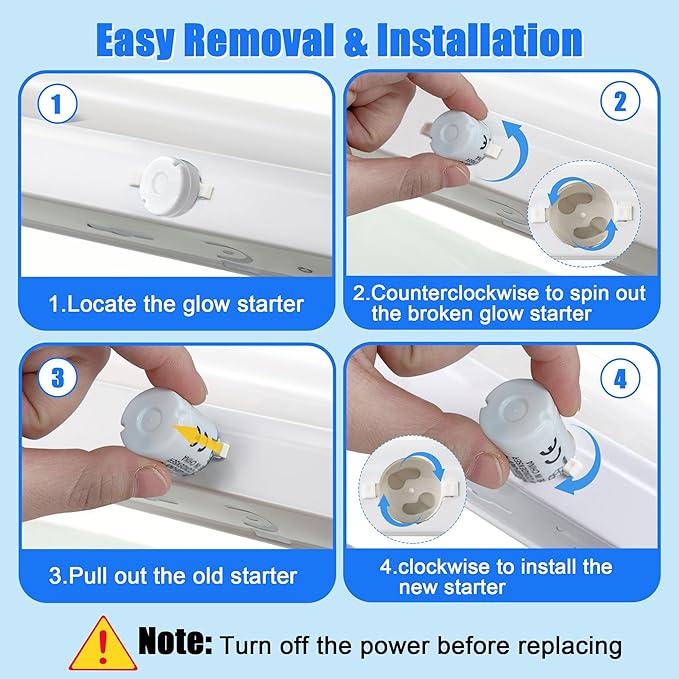 Fluorescent Starter for 4-40 Watt Fluorescent lamp, Compatible with GE Philips Sylvania Fluorescent lamp FS-2 S2, 110V 10 Count
