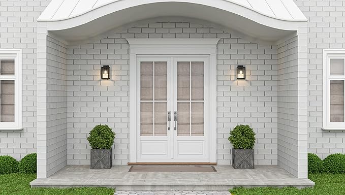 Quoizel Westover Modern Wall Sconce, 10 Inch Earth Black 1-Light Outdoor Light Fixture, Clear Transparent Glass Wall Lantern, 100 W, Industrial Design Wall Light for Porch, Patio, Gazebo or Yard