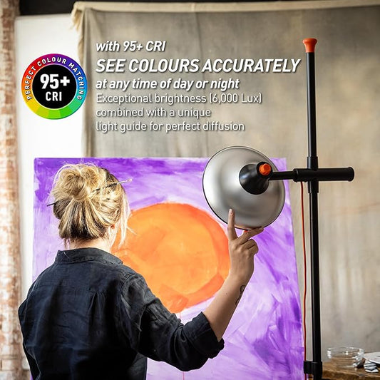 Daylight Artist Studio Lamp 2-6,000 Lux LED with 95+ CRI, 24cm Wide Shade