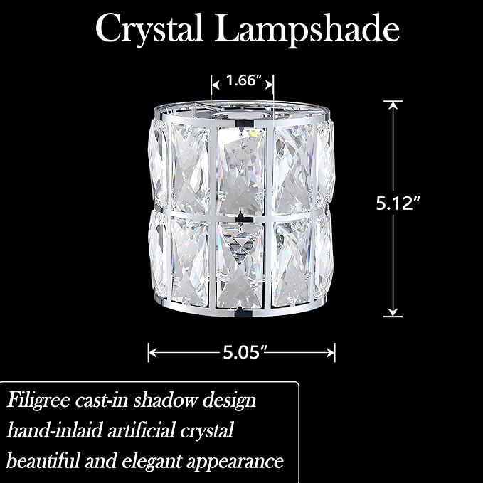 3 Pack Crystal Metal Pendant Ceiling Chandelier Wall Sconce Lamp Replacement Covers Shade Fixture Chrome Finish W5.05"*H5.12"