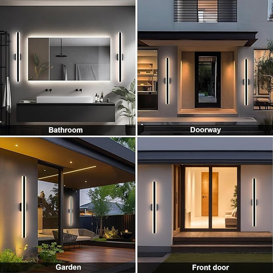 TODOLUZ 2-Pack 40-Inch LED Long Outdoor Wall Light Fixture, 30W IP65 Waterproof Exterior Linear Wall Mount Lighting, 5 Color Temperature Mode (3000K/3500K/4500K/5000K/6000K)