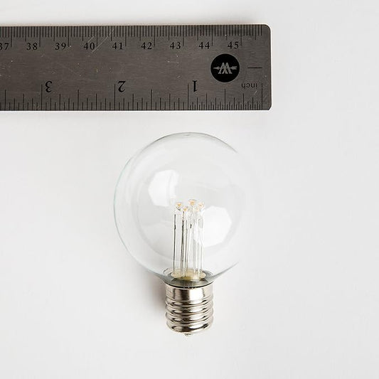 Hometown Evolution, Inc. (Box of 25) G50 LED Diode .6 Watt C9 E17 5/8" Intermediate Base - 2 Inch Clear Replacement Light Bulbs