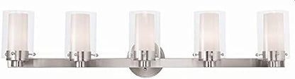 Livex Lighting 15455-91 Manhattan 5-Light Bath Light, Brushed Nickel, 35.5 x 6 x 8.75