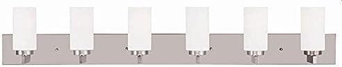 Livex Lighting 16376-91 West Lake 6-Light Bath Light, Brushed Nickel, 47 x 4 x 8
