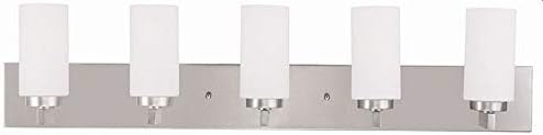 Livex Lighting 16375-91 West Lake 5-Light Bath Light, Brushed Nickel, 35 x 4 x 8