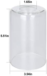 8 Pack Clear Glass Shade Covers Replacements, 5.5in Height, 3.5in Diameter, 1.65in Fitter, Clear Cylinder Glass Lamp Shade Replacement Globe for Chandelier Pendant Wall Sconces