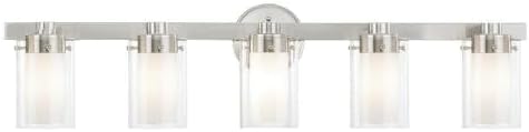 Livex Lighting 15455-91 Manhattan 5-Light Bath Light, Brushed Nickel, 35.5 x 6 x 8.75