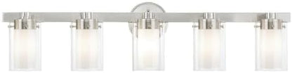 Livex Lighting 15455-91 Manhattan 5-Light Bath Light, Brushed Nickel, 35.5 x 6 x 8.75