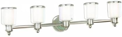 Livex Lighting 40215-35 Transitional Five Light Bath Vanity from Middlebush Collection in Polished Nickel Finish