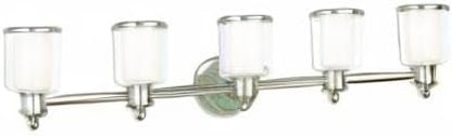 Livex Lighting 40215-35 Transitional Five Light Bath Vanity from Middlebush Collection in Polished Nickel Finish
