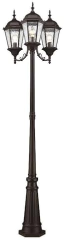 Livex Lighting 7553-07 Hamilton 3 Light Outdoor 3 Head Post, Bronze, 86" x 24.5" x 86"