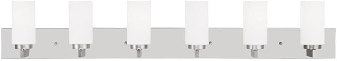 Livex Lighting 16376-91 West Lake 6-Light Bath Light, Brushed Nickel, 47 x 4 x 8