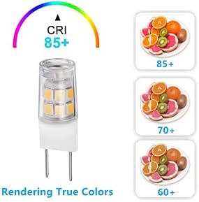 G8 LED Light Bulb, GY8.6 Bi-pin Base, Not Dimmable T4 Xenon JCD Type 120V 35W Halogen Replacement for Under Counter Kitchen Lighting (5-Pack, Warm White 3000k)