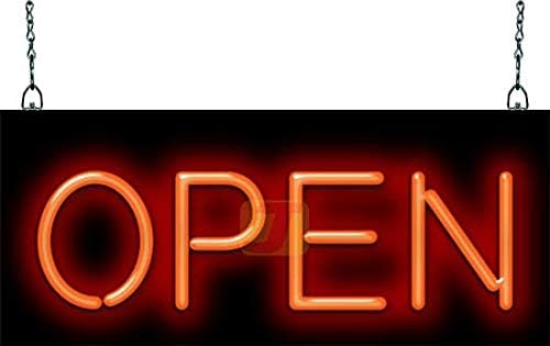 Classic Red Neon Open Sign - 20" wide x 8" high - Real, Quality Hand Bent Neon - Red Letters