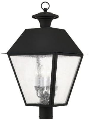 Livex Lighting 2173-04 Mansfield 4-Light Outdoor Post Head, Black, 27.50x15.00x15.00