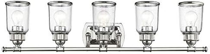 Livex 10515-05 Contemporary Modern Five Light Bath Vanity from Lawrenceville Collection Finish, Polished Chrome